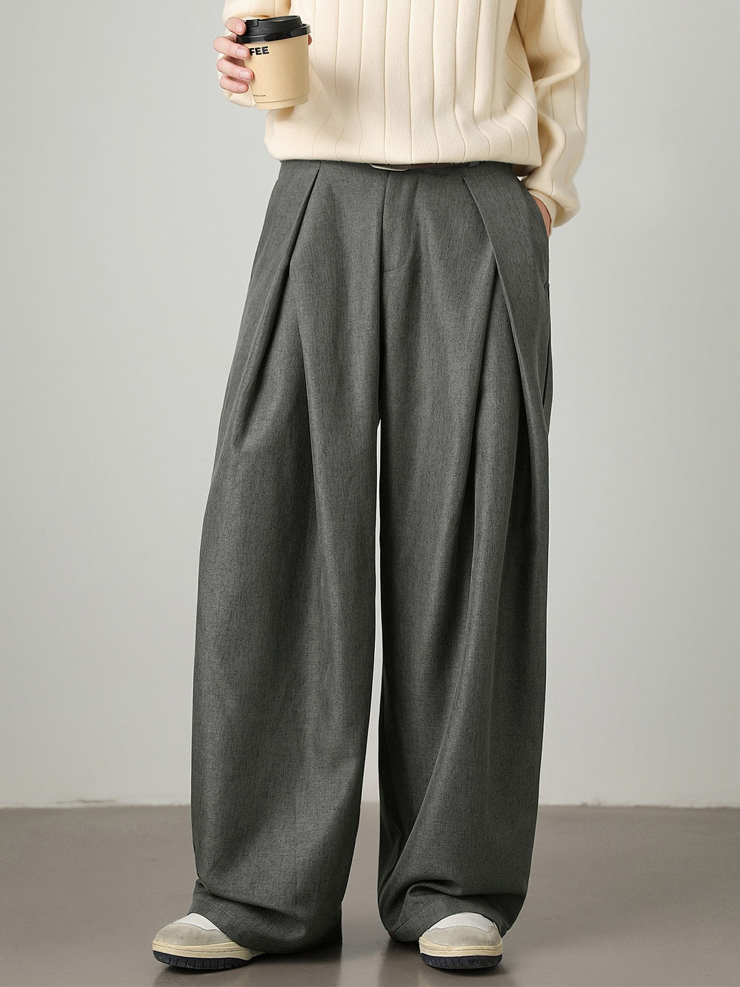 Liber Autumn Men's None Solid Color Pants