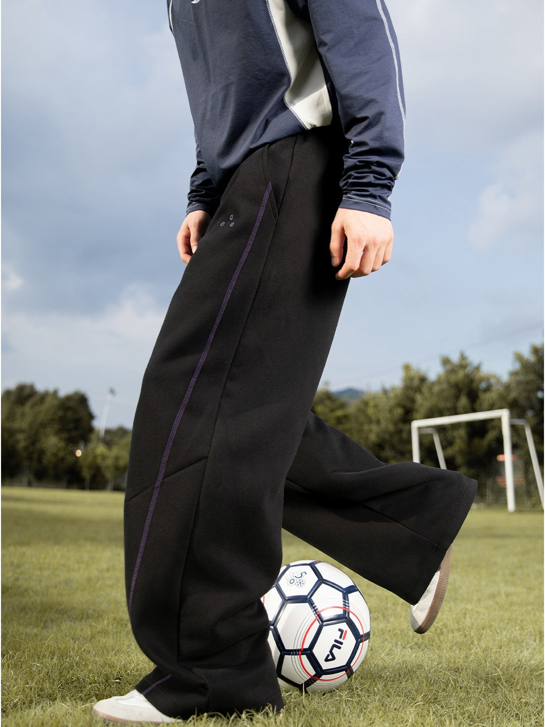 Liber Autumn Men's Embroidery Stripes Pants