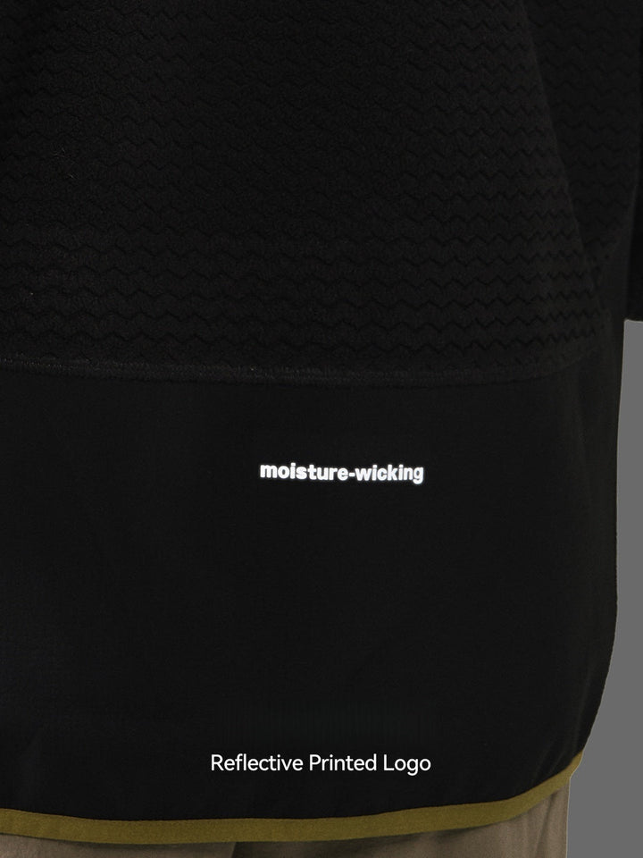 Wave Pattern Contrasting Colors Zipper Light Outdoor Plush Sweatshirt Sports Jacket