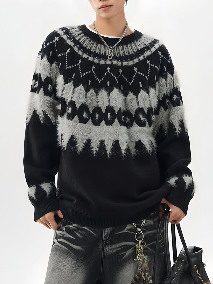 Fair Isle Red Christmas Jacquard Pattern Sweaters