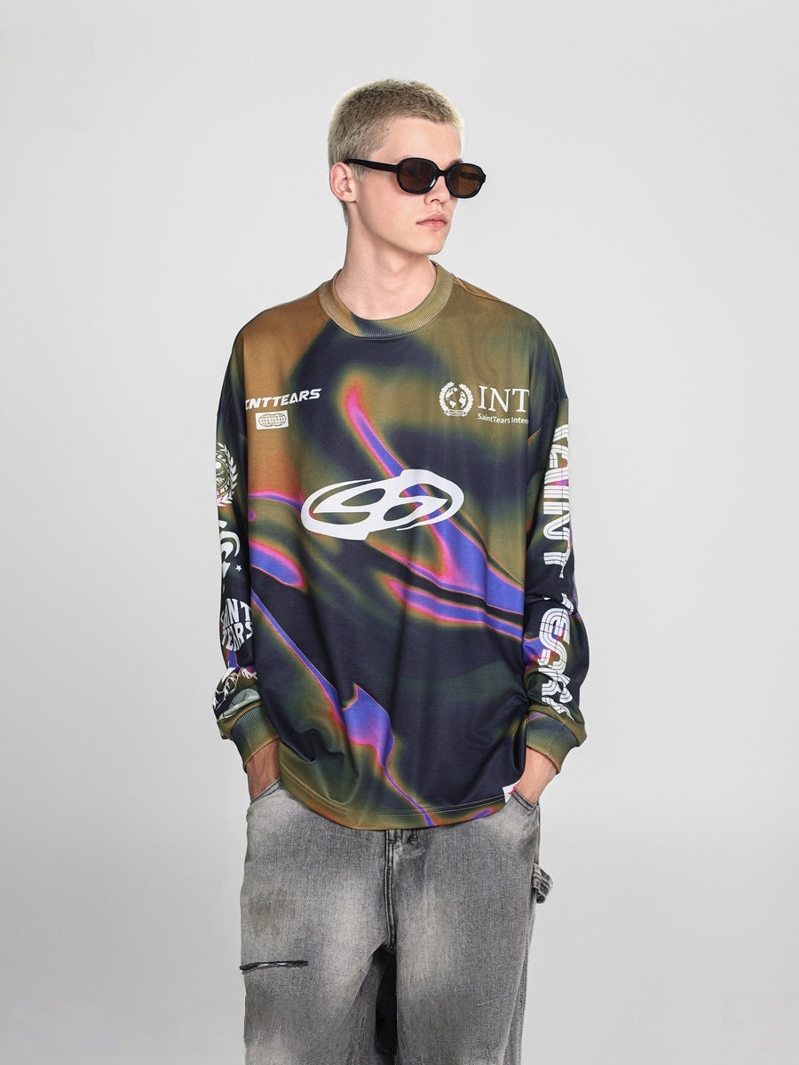 Liber Autumn Neutral wear Printed Letter T-shirts