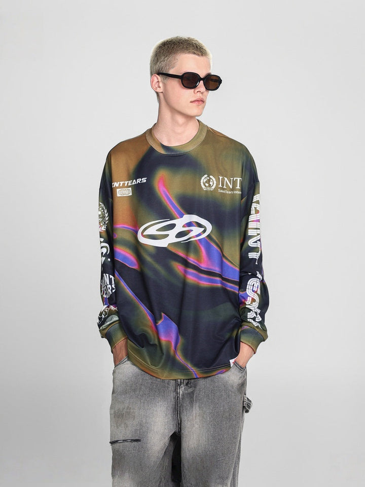 Liber Autumn Neutral wear Printed Letter T-shirts