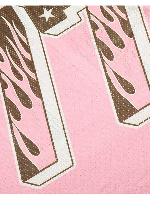 Liber Autumn Neutral wear Splicing Letter T-shirts