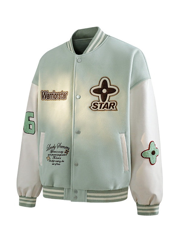 Preppy Color-Block Baseball Jacket