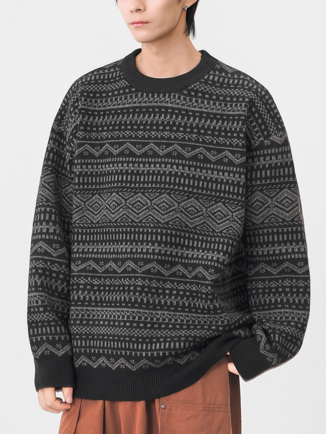 Retro Fair Isle Pattern Sweater Sweaters