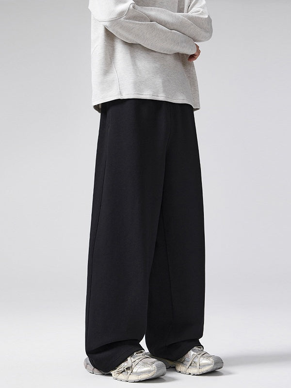 Sports Elastic Waist Wide-leg Straight Sweatpants