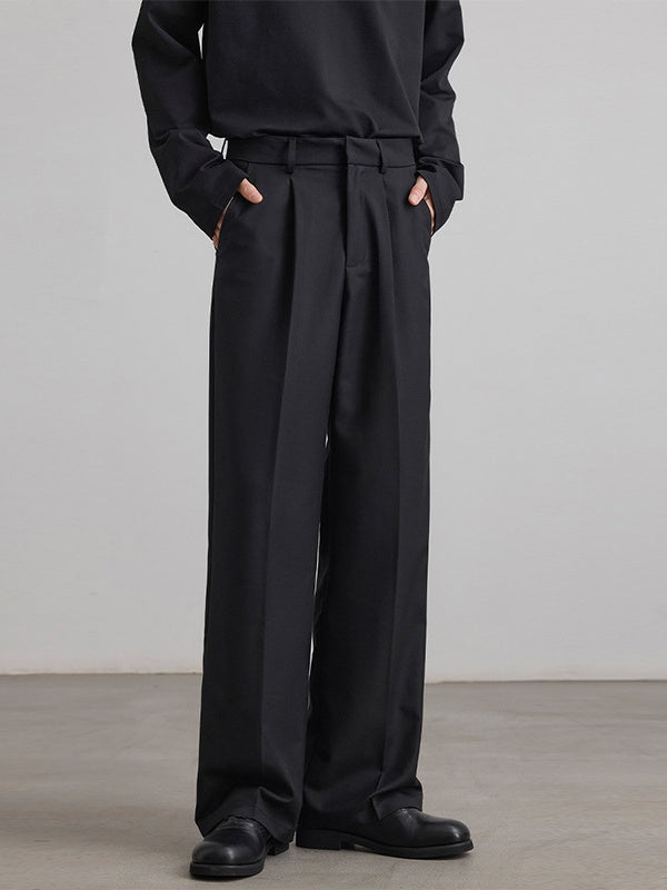 Liber Autumn Men's Pocket decoration Solid Color Pants