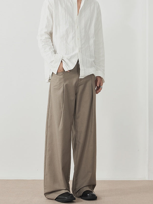 Liber Autumn Men's Pocket decoration Solid Color Pants