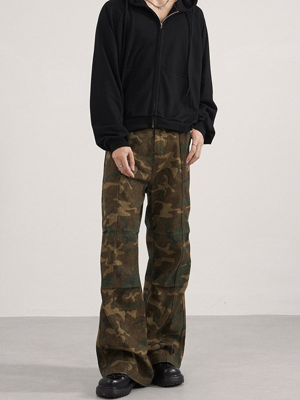 Liber Autumn Neutral Camouflage Cargo Trousers