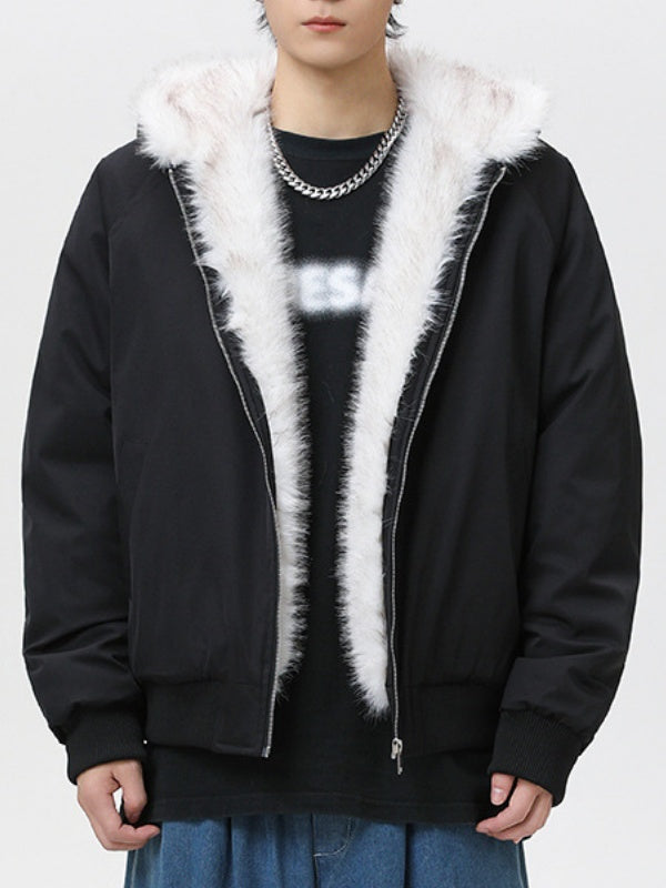 Camouflage Fur Collar Hooded Cotton Jacket