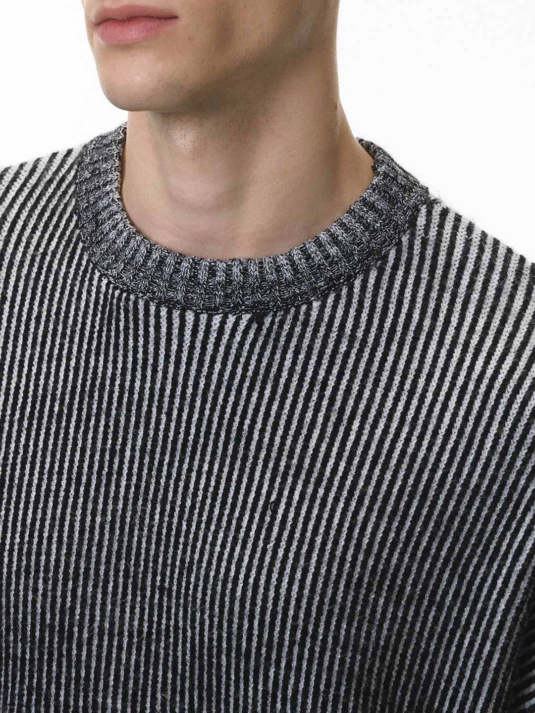 Cleanfit Two-color Loose All-match Crew Neck Sweater