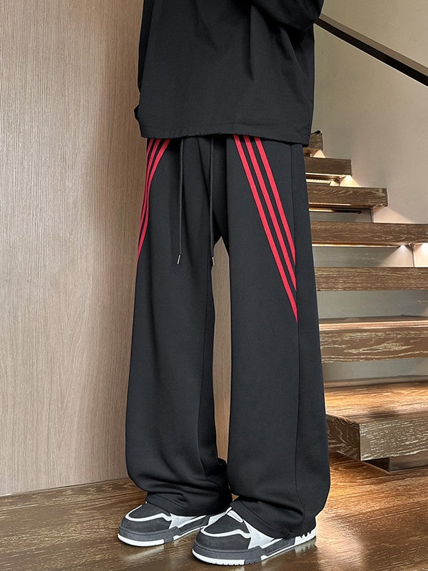 Liber Autumn Neutral wear Color matching Stripes Pants