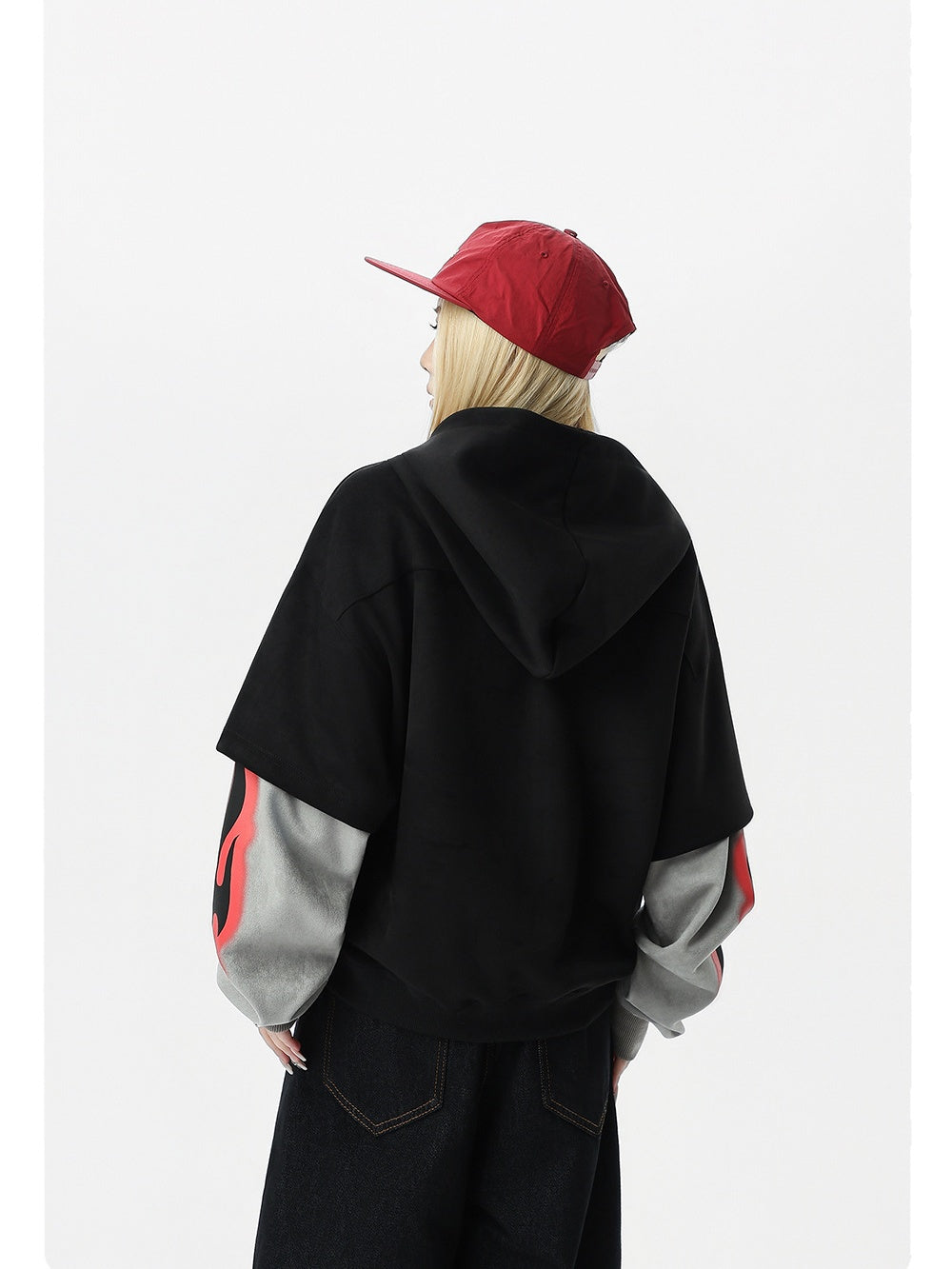 Neutral wear Printed Creativity Fake two-piece sweatshirt