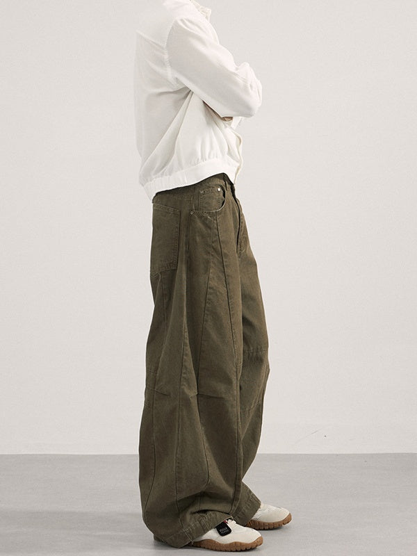 Liber Autumn Neutral wear Pocket decoration Solid Color Pants