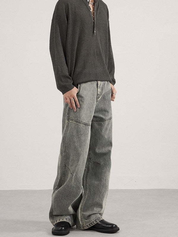 Liber Autumn Neutral wear Pocket decoration Solid Color Pants