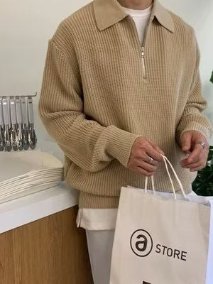 Liber Autumn Men's Solid Color Sweaters