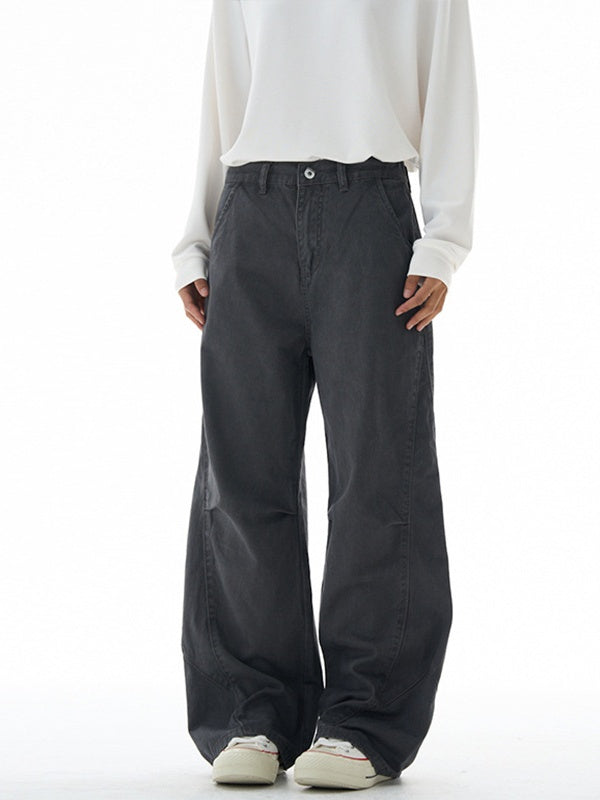 Liber Autumn Neutral wear Pocket decoration Solid Color Pants