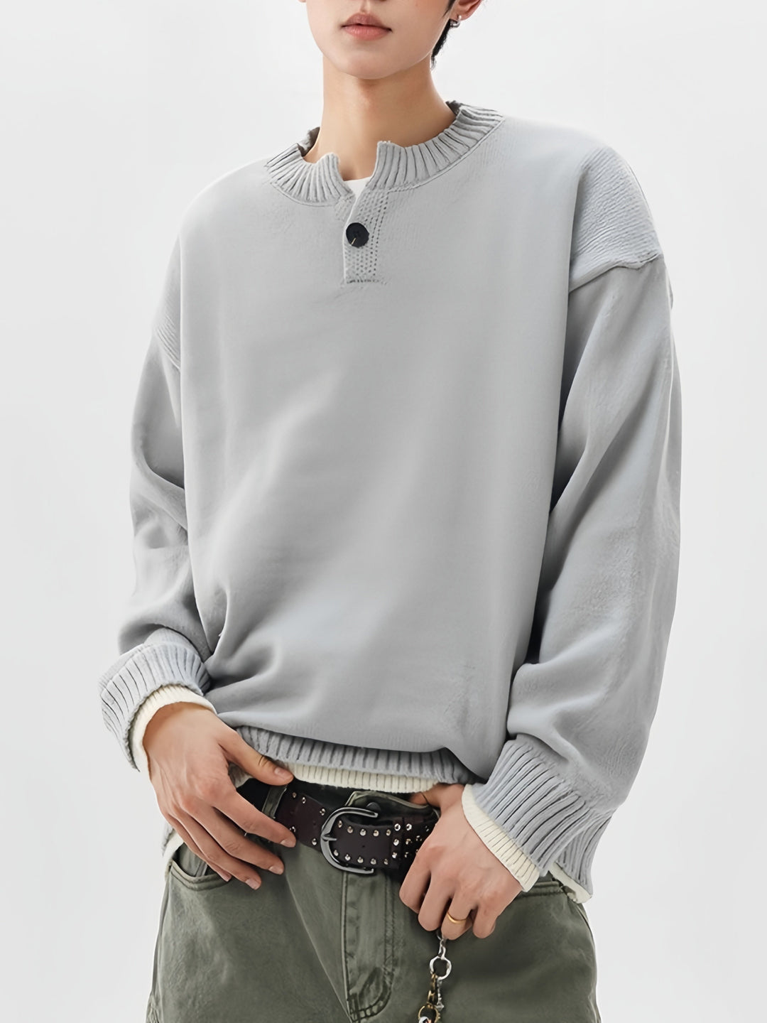 Old Money Style Leisure Solid Color V-neck Ins All-match Sweater
