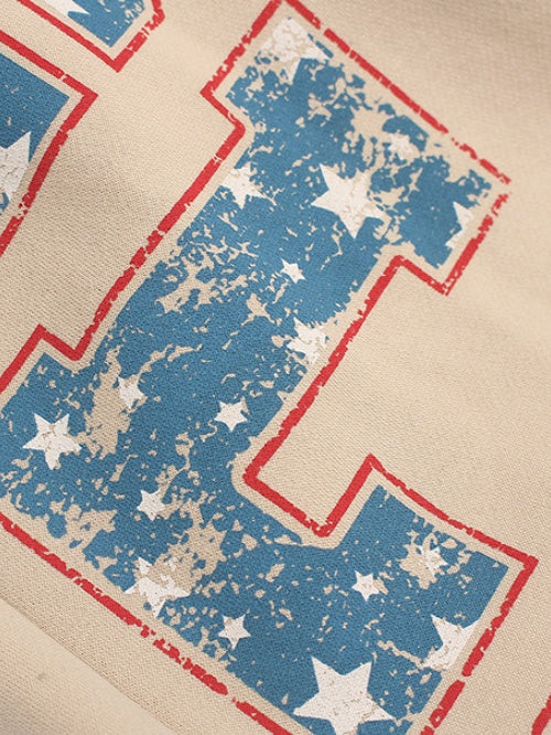 Star Letters Old Printed Machete Wide-leg Pants Plush Thermal Pants