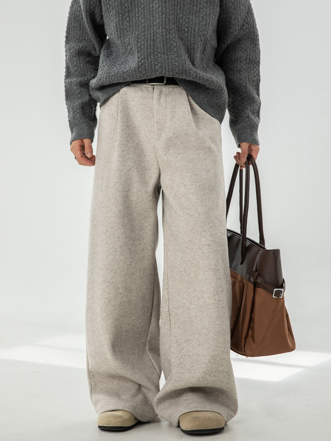 Liber Autumn Men's None Solid Color Pants