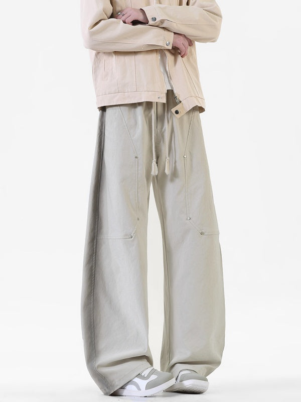 Liber Autumn Neutral wear Studs Stripes Cargo Trousers
