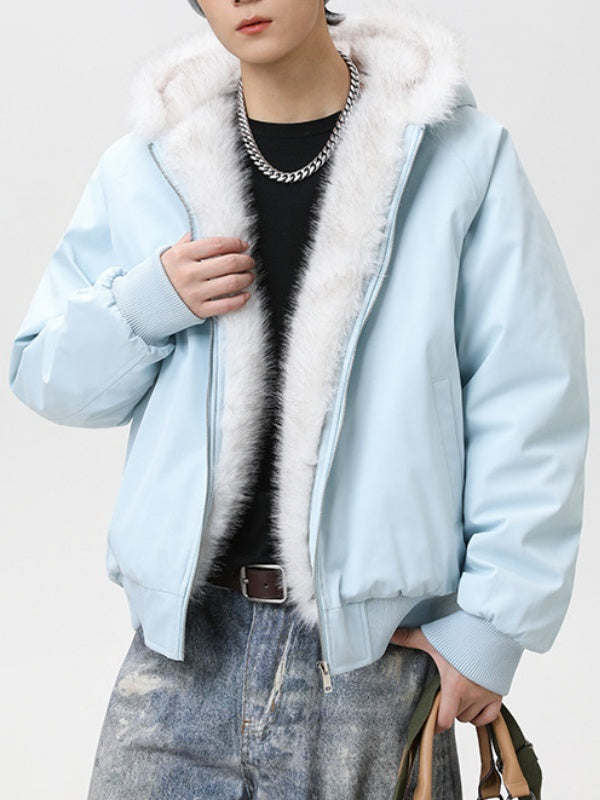 Camouflage Fur Collar Hooded Cotton Jacket