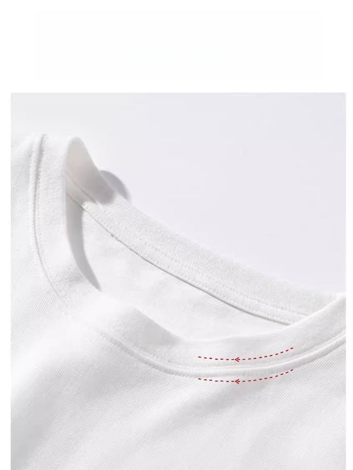 Crew Neck Inner Wear Loose Solid Color Long-sleeved T-shirt