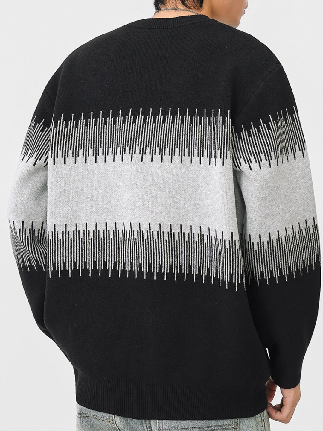 Contrasting Colors Crew Neck Loose Inner Wear Hood Sweaters