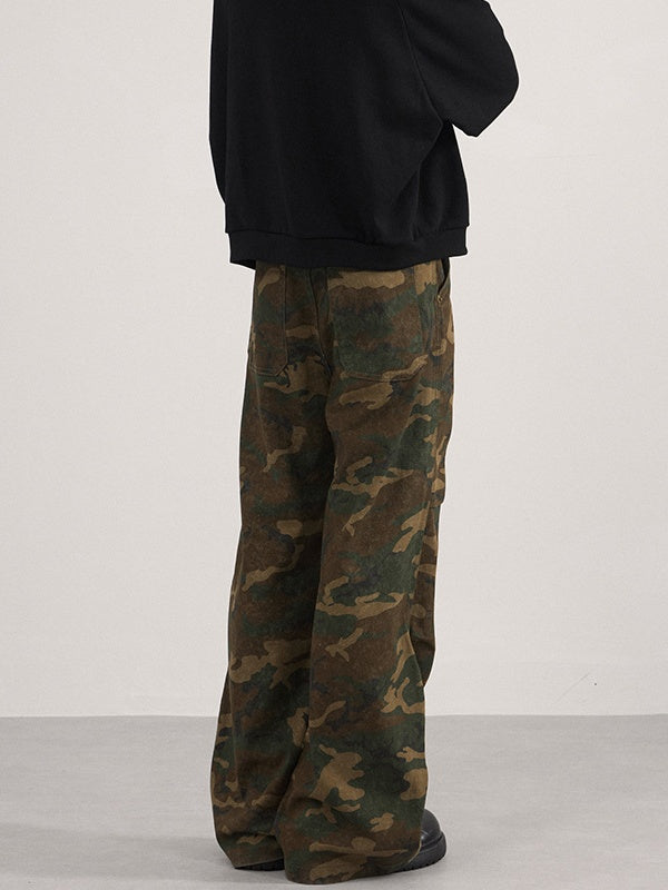 Liber Autumn Neutral Camouflage Cargo Trousers