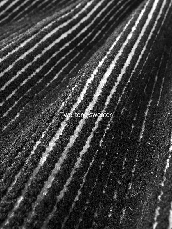 Cleanfit Two-color Loose All-match Crew Neck Sweater