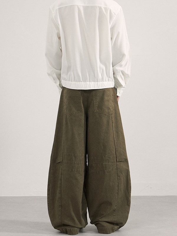 Liber Autumn Neutral wear Pocket decoration Solid Color Pants