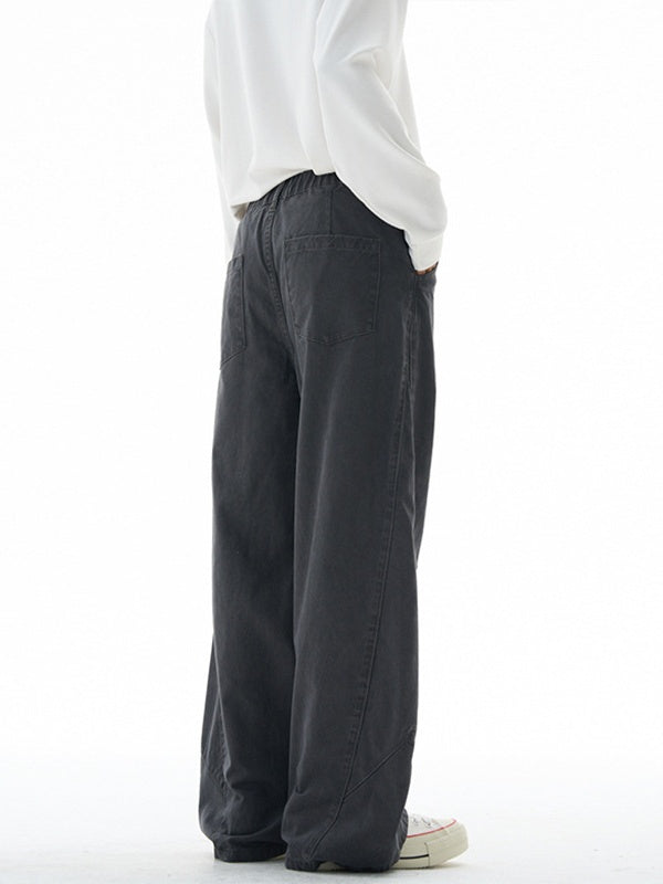 Liber Autumn Neutral wear Pocket decoration Solid Color Pants