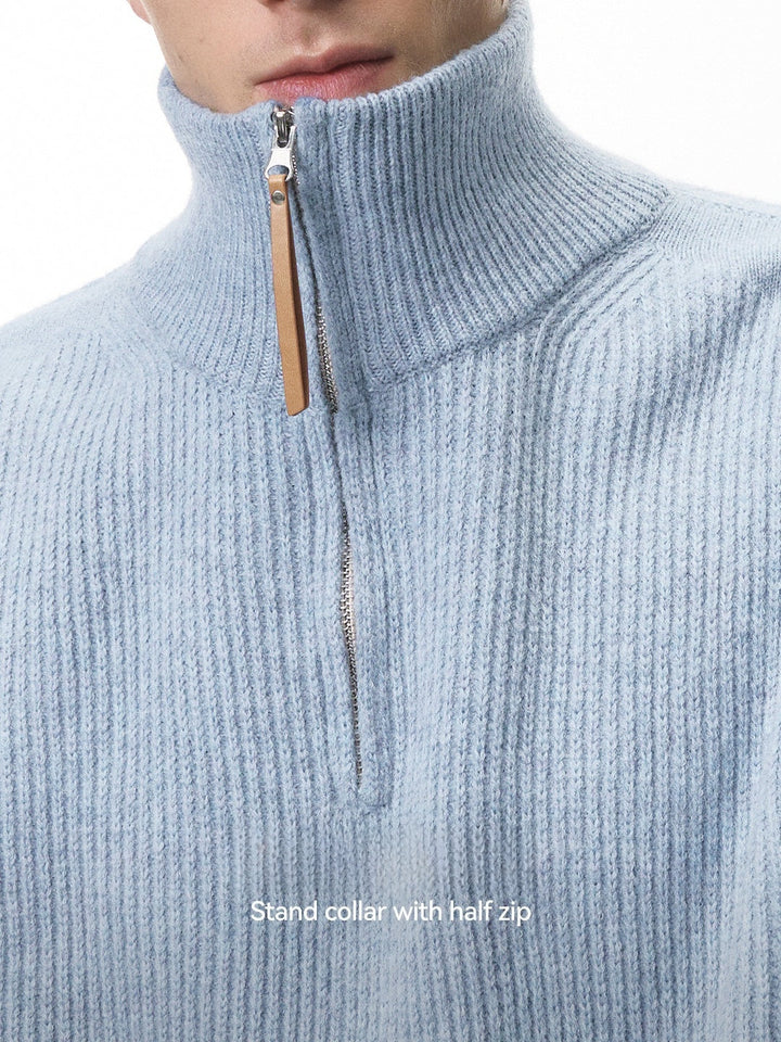 Half Zipper Turtleneck Old Money Style Sweaters