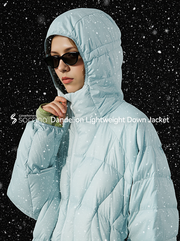 Dandelion Lightweight 90 Velvet Storage Down Hooded Jacket