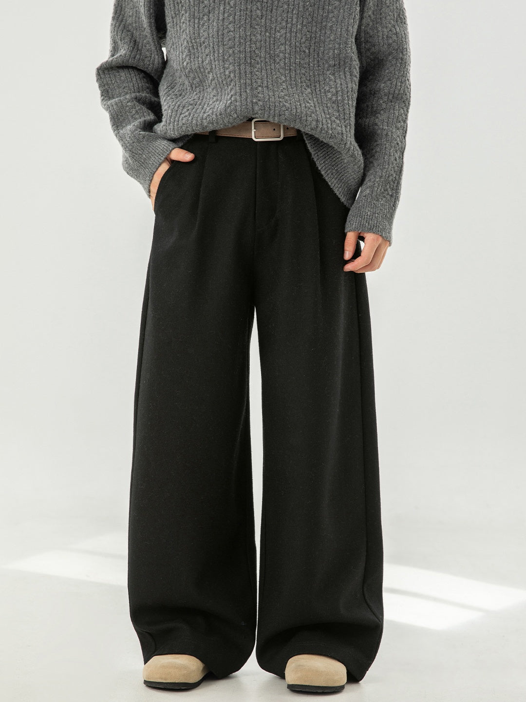 Liber Autumn Men's None Solid Color Pants