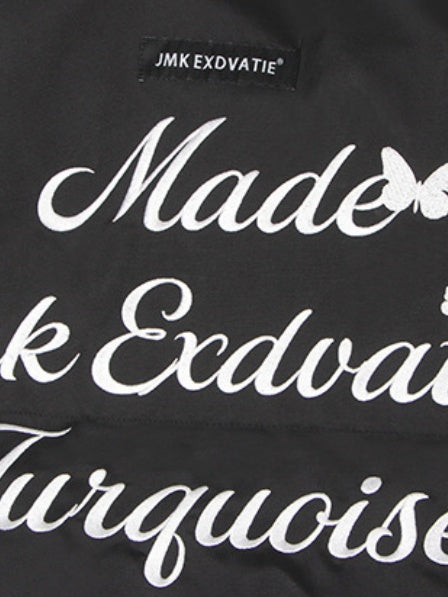 Letter Embroidery Loose Thickening Keep Warm Cotton Clothes Coat