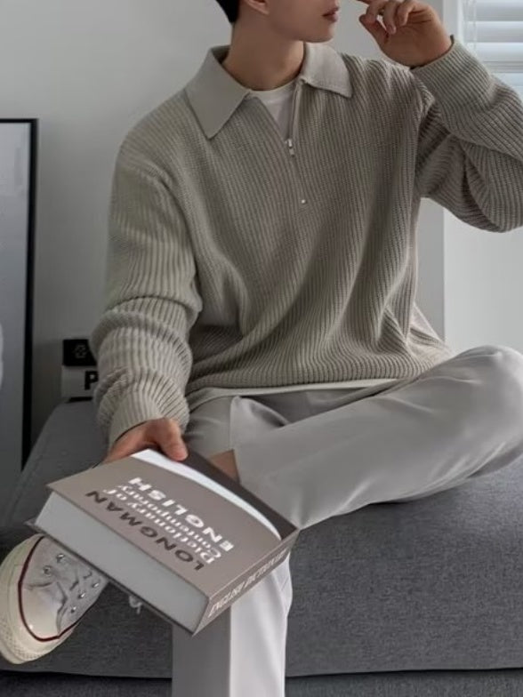 Liber Autumn Men's Solid Color Sweaters