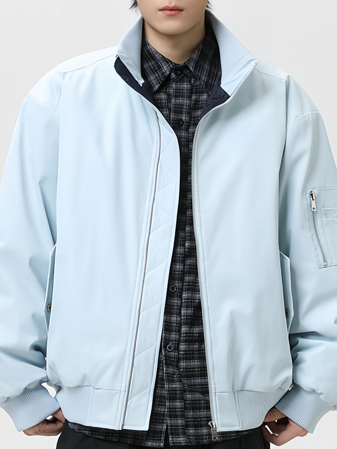 Cleanfit Triple-proof Warm High-collar Flight Jacket In Dark Red