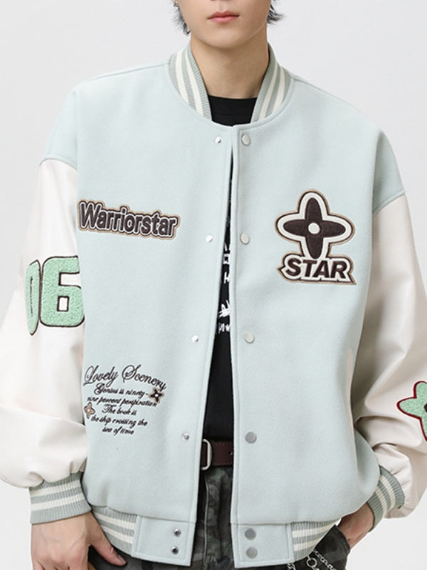 Preppy Color-Block Baseball Jacket