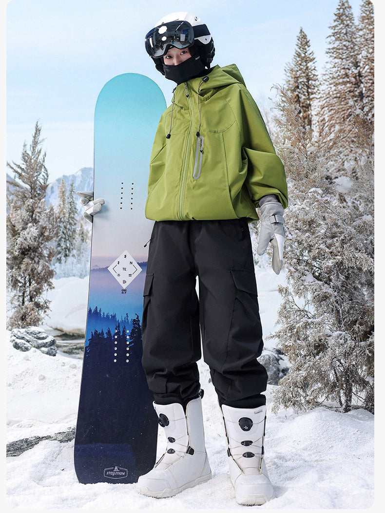 Outdoor Windproof Thickening Ski Water-repellent Keep Warm Cargo Trousers