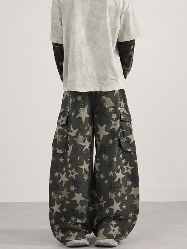 Liber Autumn Neutral wear Printed Shape Cargo Trousers