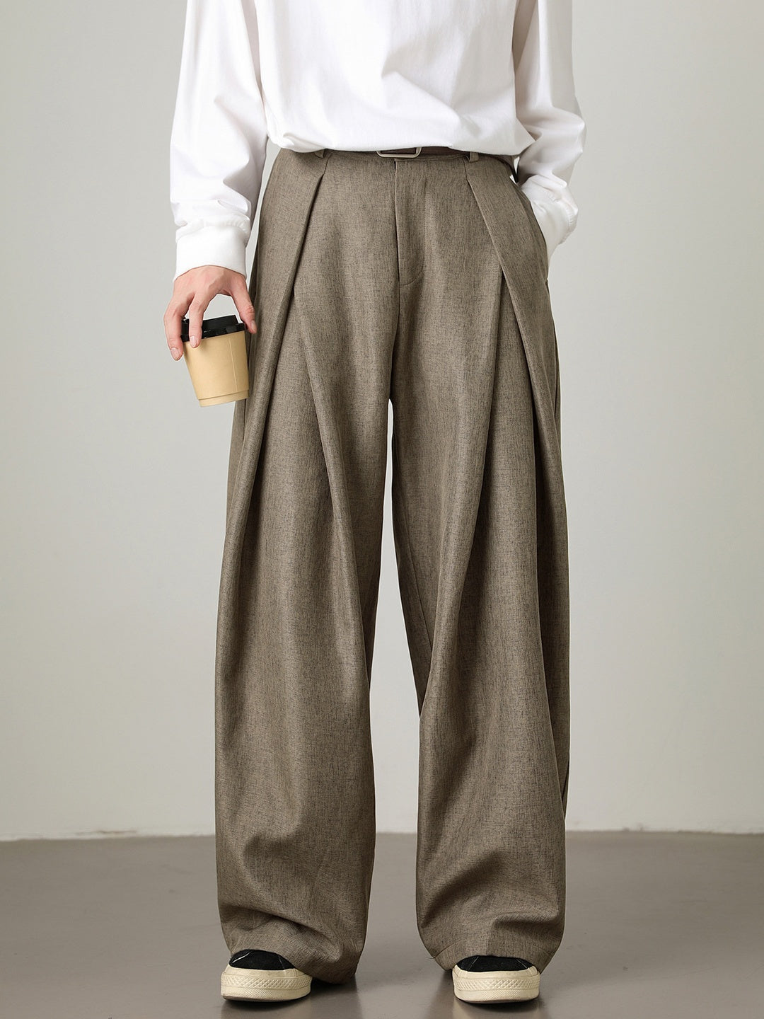 Liber Autumn Men's None Solid Color Pants
