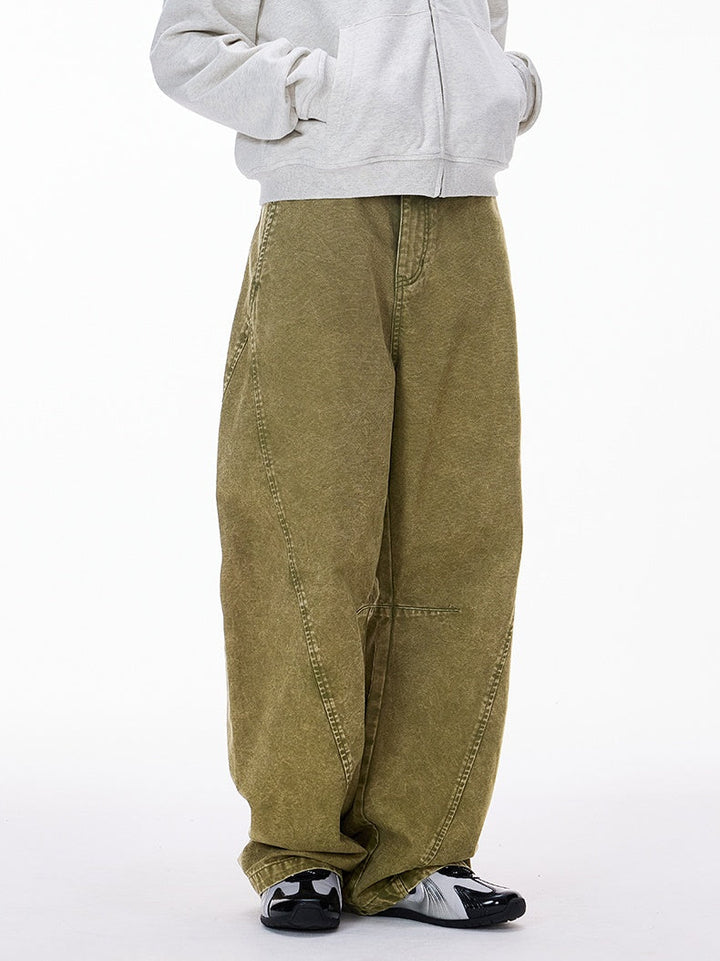 Canvas Washing Water Retro Old Deconstruction Work Casual Pants