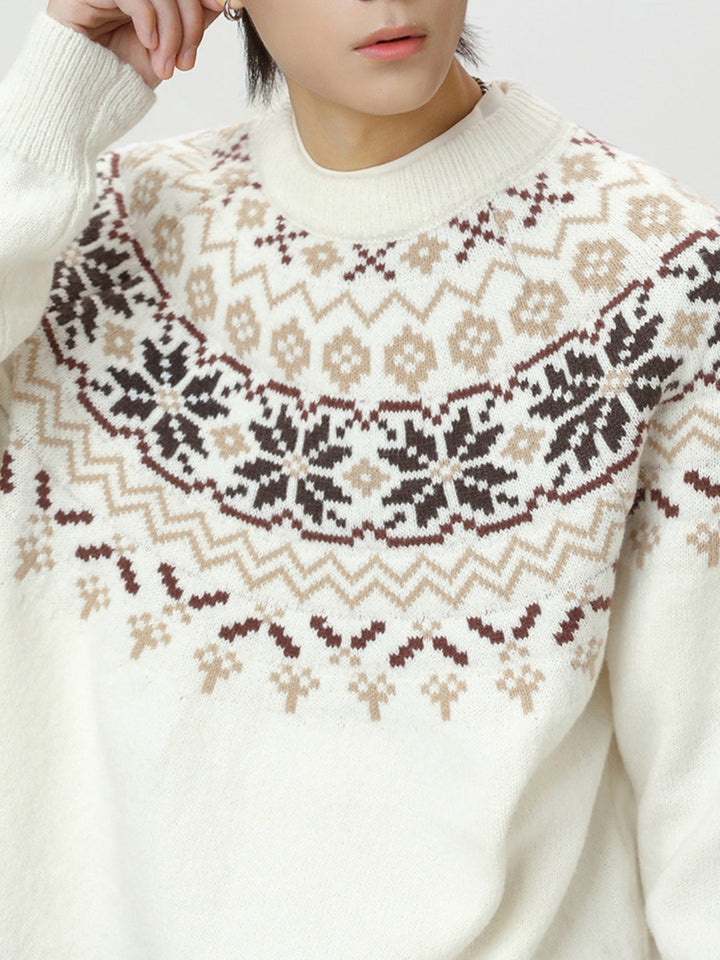 Fair Isle pattern Ethnic style All-match Pullover sweater