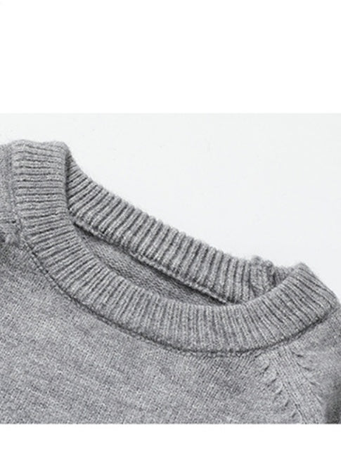 Striped Texture Contrasting Colors Loose Leisure Pullover Sweater