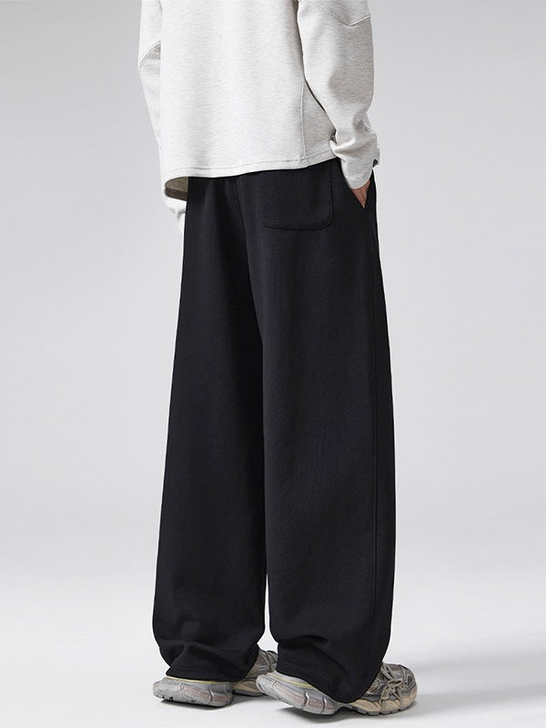 Sports Elastic Waist Wide-leg Straight Sweatpants