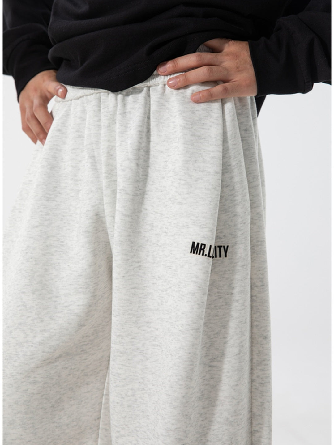 Letter Print Sports And Leisure Three-dimensional Pleating Cuffed Sweatpants