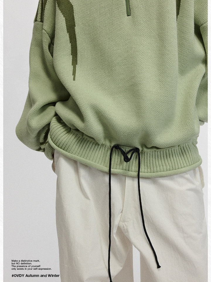 Color Matching Half Zipper Sweater