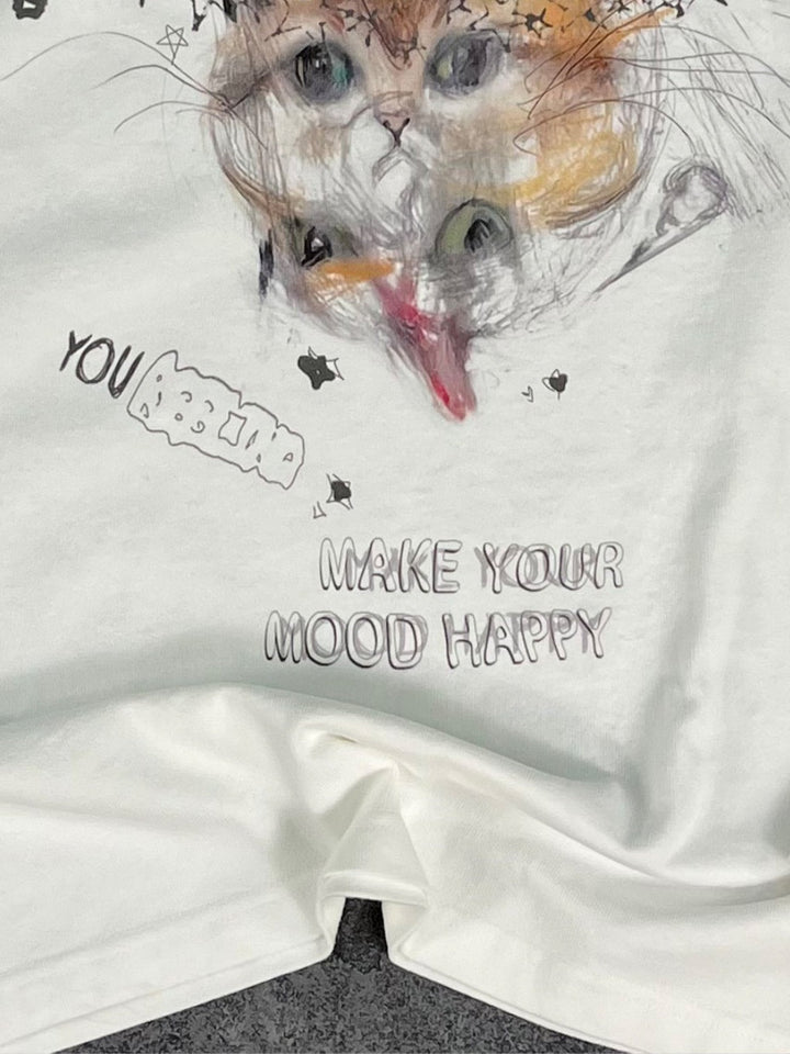 Digital Direct Injection Street Art Graffiti Print Long-sleeved T-shirt