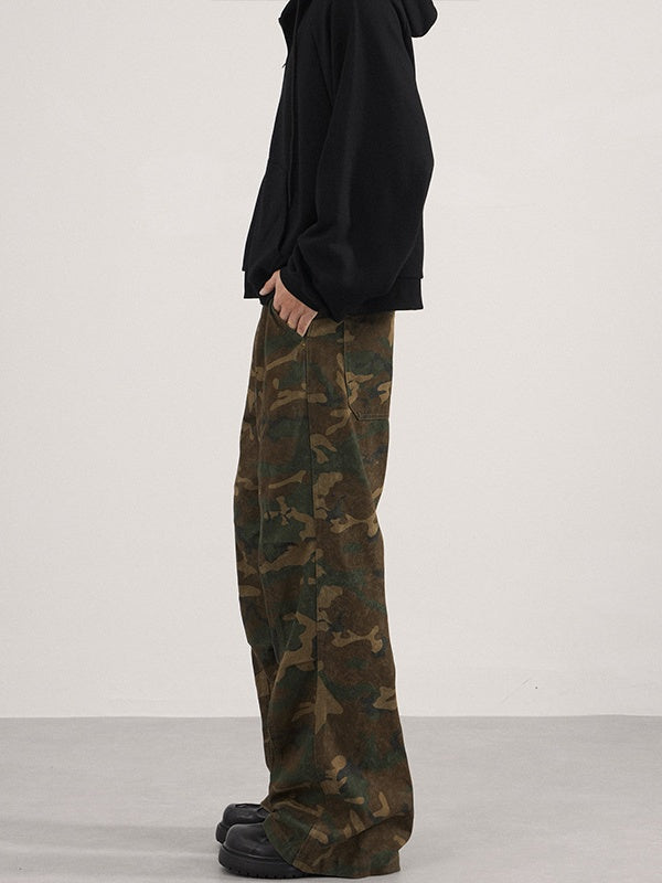 Liber Autumn Neutral Camouflage Cargo Trousers